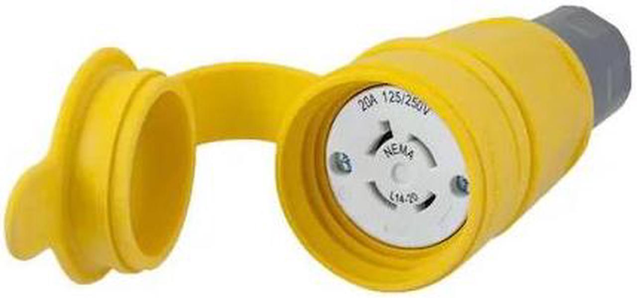 Alt view image 2 of 2 - HUBBELL WIRING DEVICE-KELLEMS HBL27W74 Watertight Locking Connector, L14-20R,