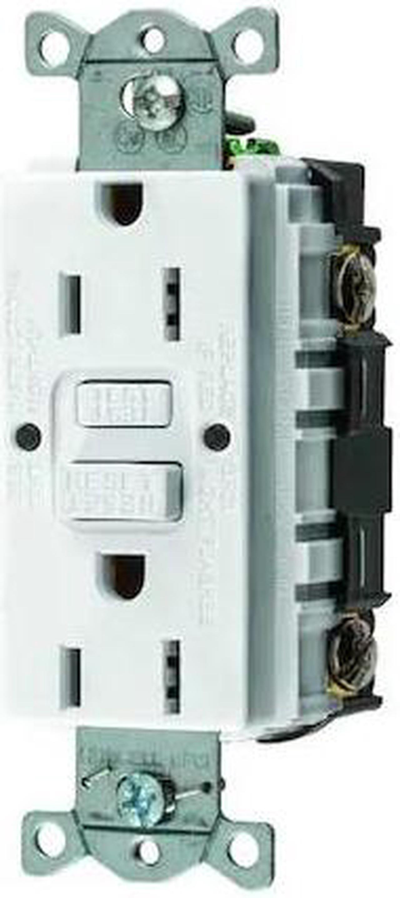 Main image of HUBBELL WIRING DEVICE-KELLEMS GFR15W GFCI Receptacle,15A,125VAC,5-15R,White
