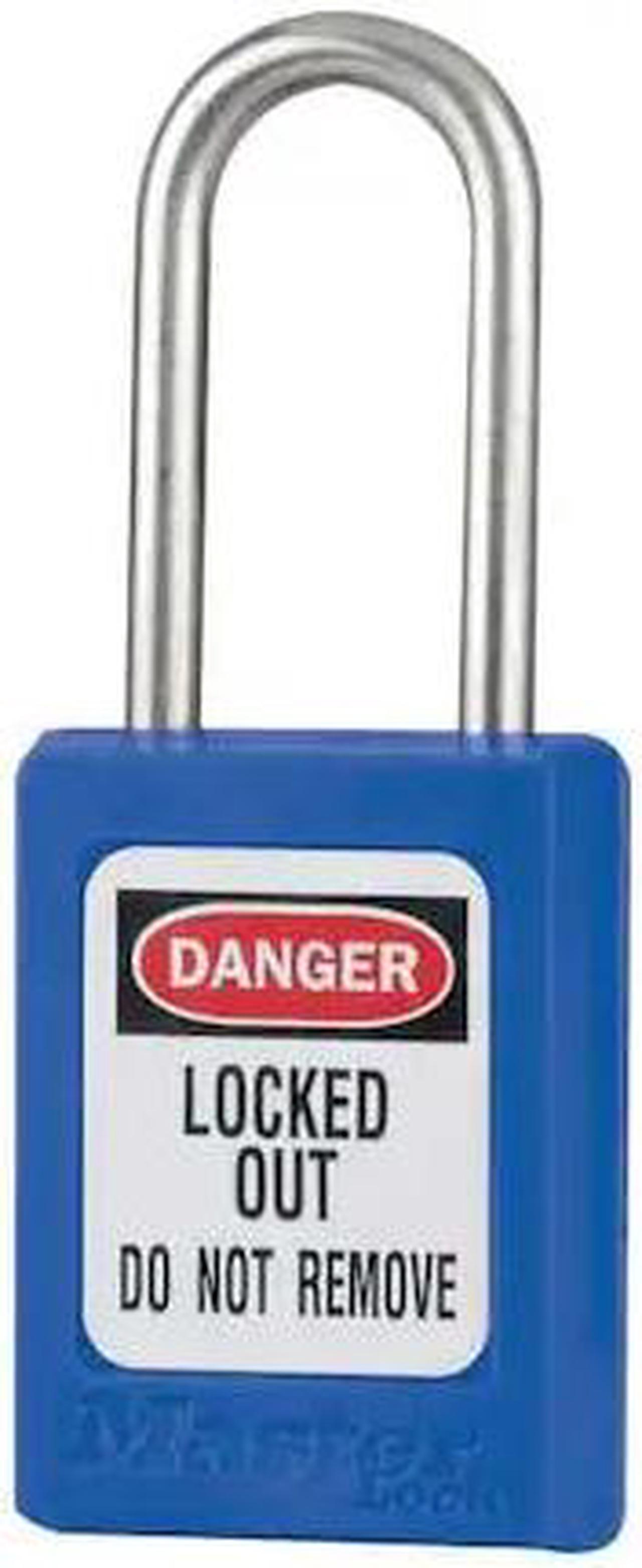 Alt view image 2 of 4 - Lockout Padlock, Keyed Different, Blue, 3/16In. Dia.