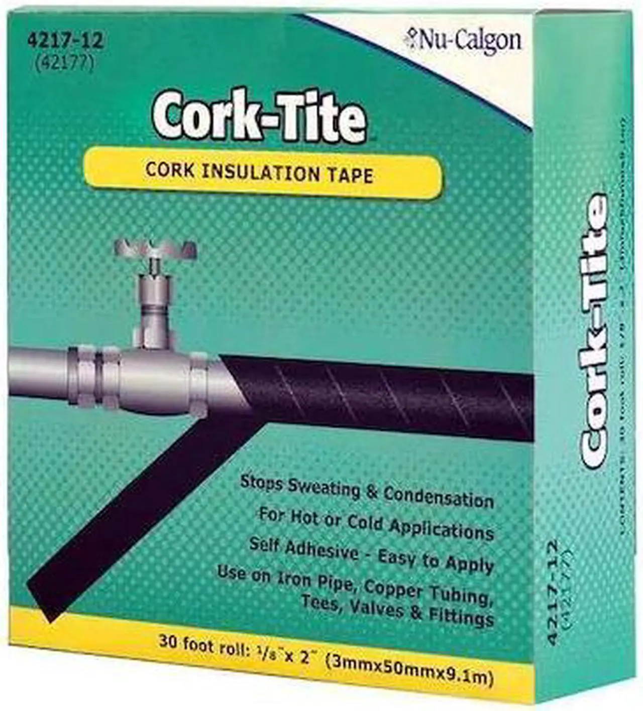 Main image of NU-CALGON 4217-12 Cork Tape,Self Adhesive,30 Ftx2 In,Black
