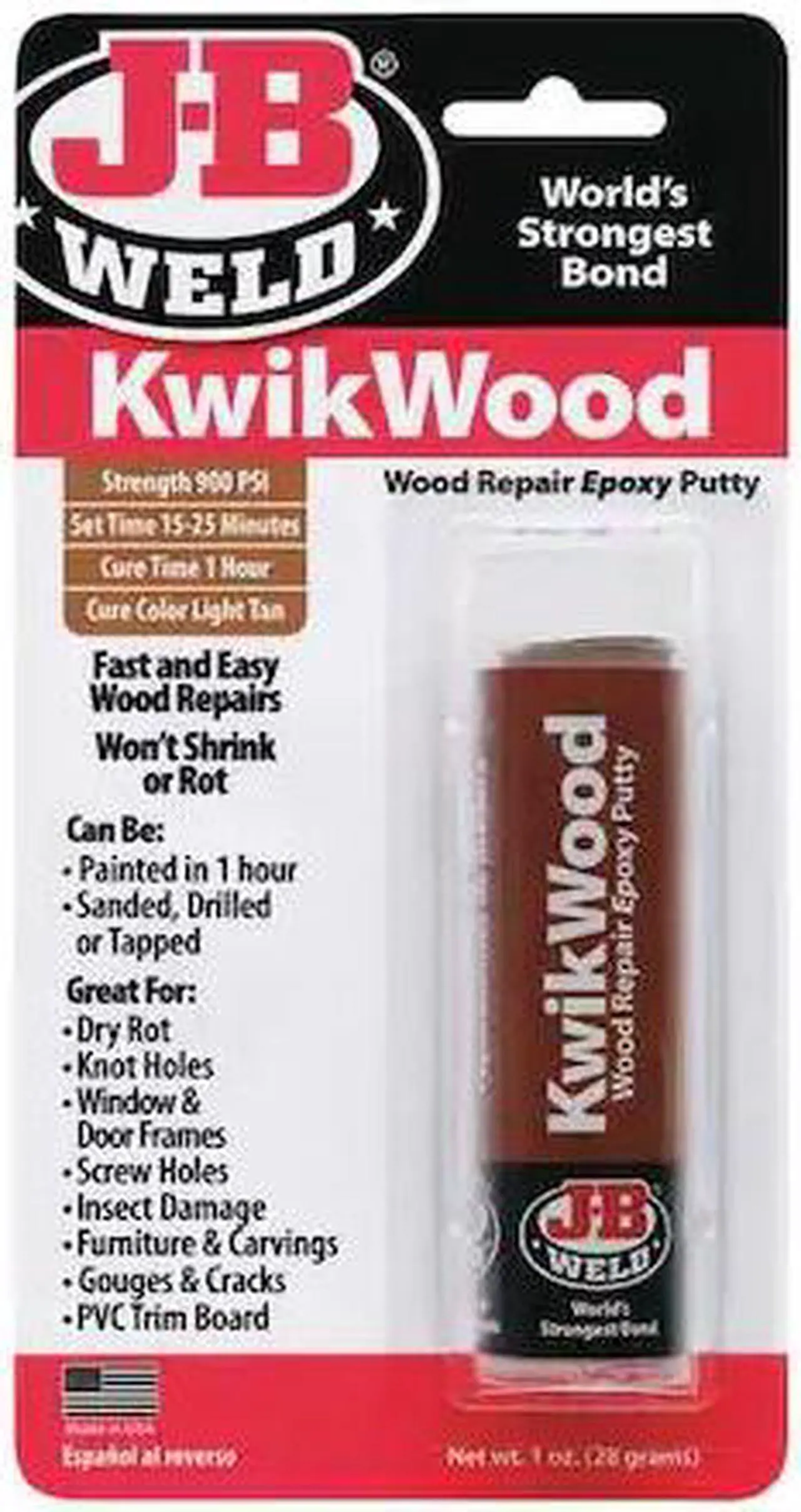 Alt view image 4 of 4 - J-B Weld Kwikwood Repair Epoxy 8257 Unit: EACH