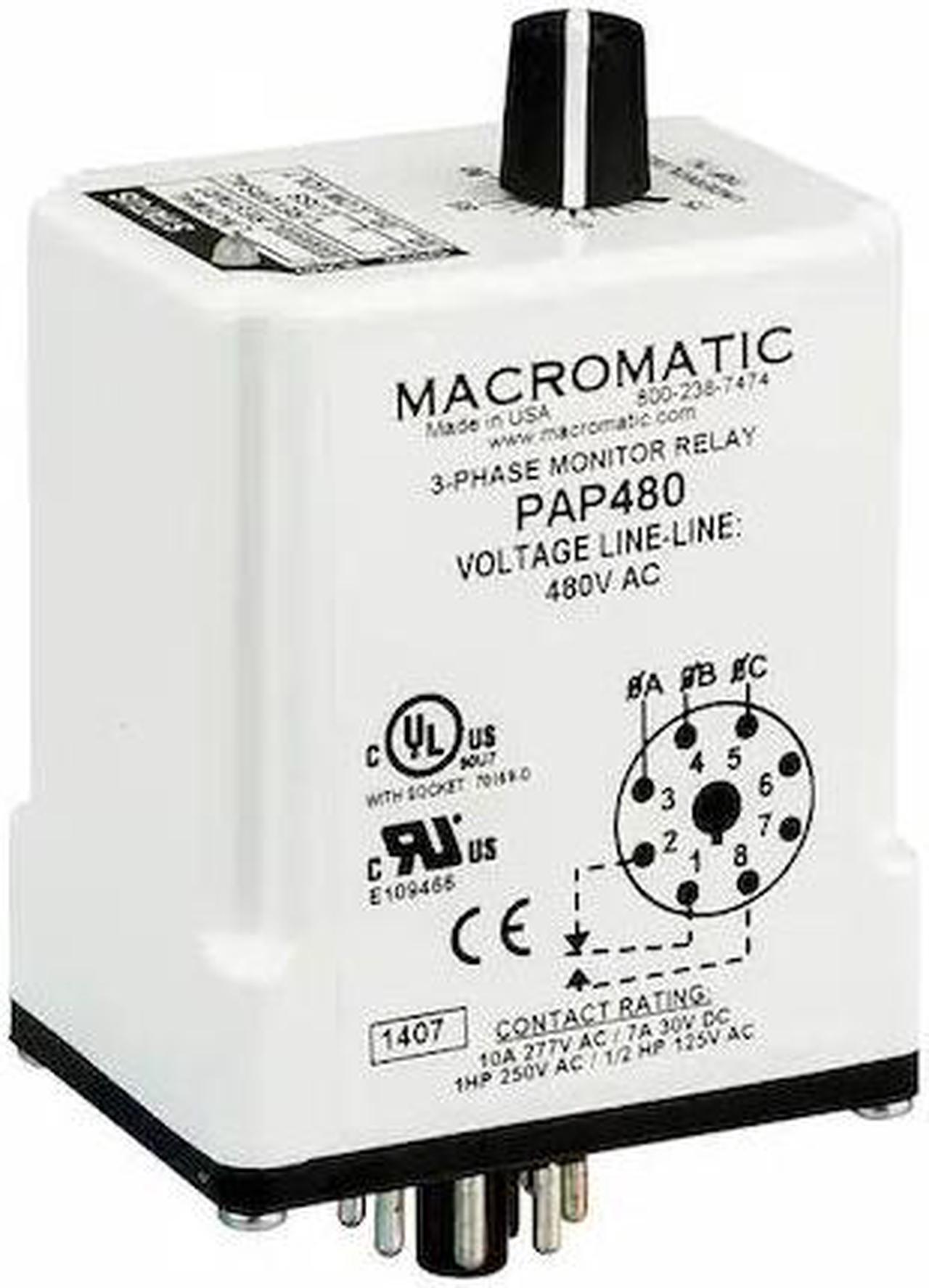 Alt view image 2 of 5 - MACROMATIC PAP240 3 Phase Monitor Relay,SPDT,240VAC,8 Pin