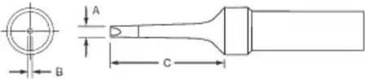 WELLER ETR Solder Tip,Narrow Screwdriver,1.6mm