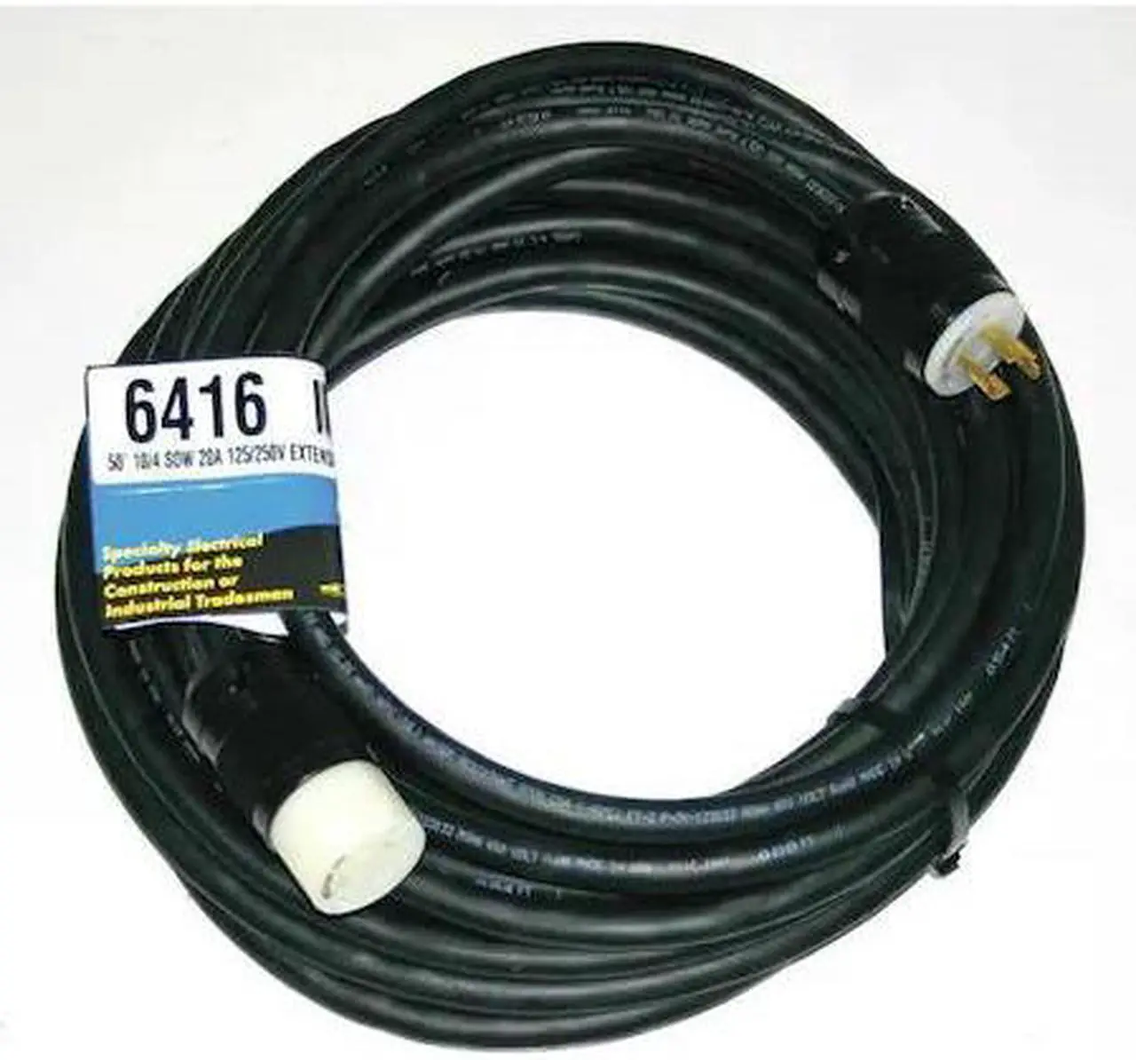 Alt view image 3 of 3 - SOUTHWIRE 6416 SOW Extension Cord, 10 AWG, Outdoor, 10/4, 1 Outlets, L14-20R,