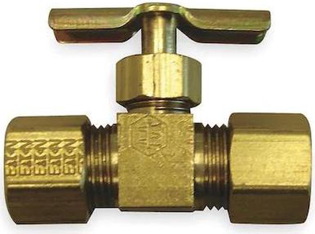 Main image of HANSEN A6763 Needle Valve,Straight,Brass,3/16 In,Tube