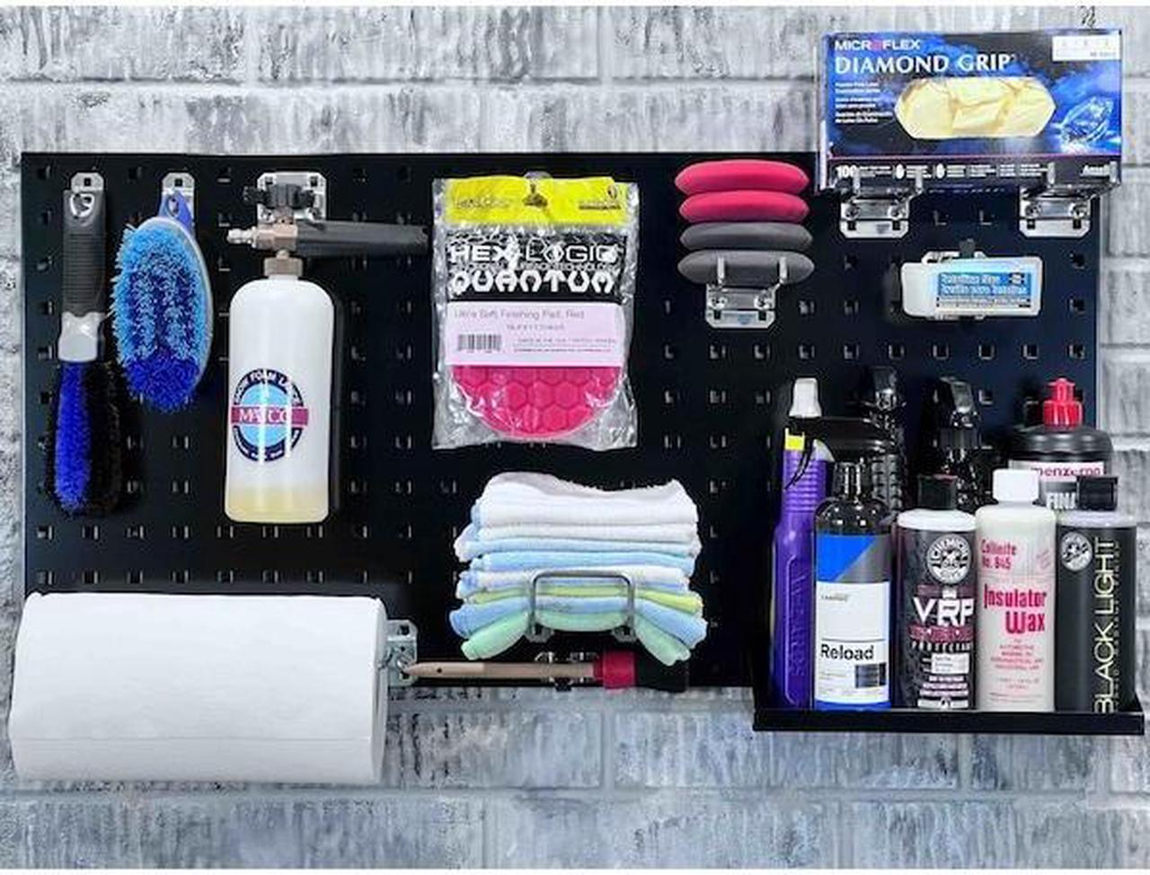 Alt view image 5 of 9 - Triton Products LB18-BKKit 2 18 x 36 x 0.562 in. Steel Square Hole Pegboards with 30 Piece Loc Hook Assortment & Hanging Bin System