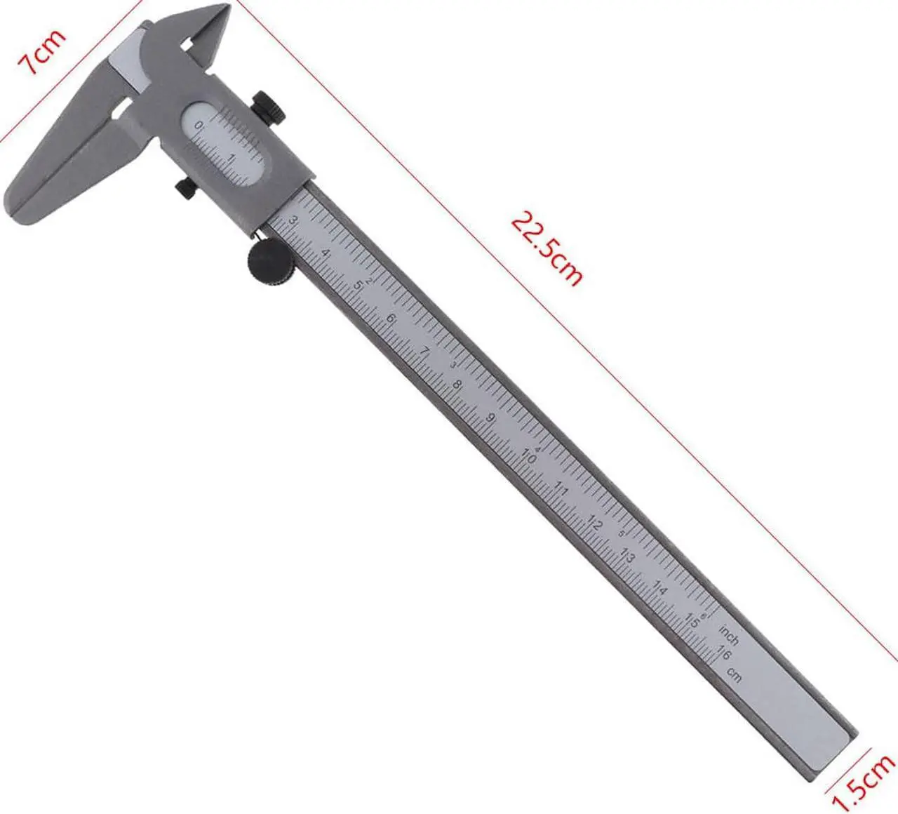 Alt view image 2 of 7 - 160mm Mini Carbon Steel Vernier Caliper Ruler with 0.1mm / 0.063in Accuracy and Sliding Wheel for Measuring