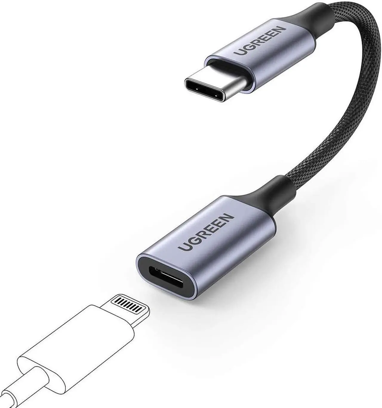 Main image of UGREEN USB-C to Lightning Audio Adapter Cable USB Type C Male to Lightning Female Headphones Converter for iPad/MacBook/USB C Phones to Connect with Lightning Earphones Support Call
