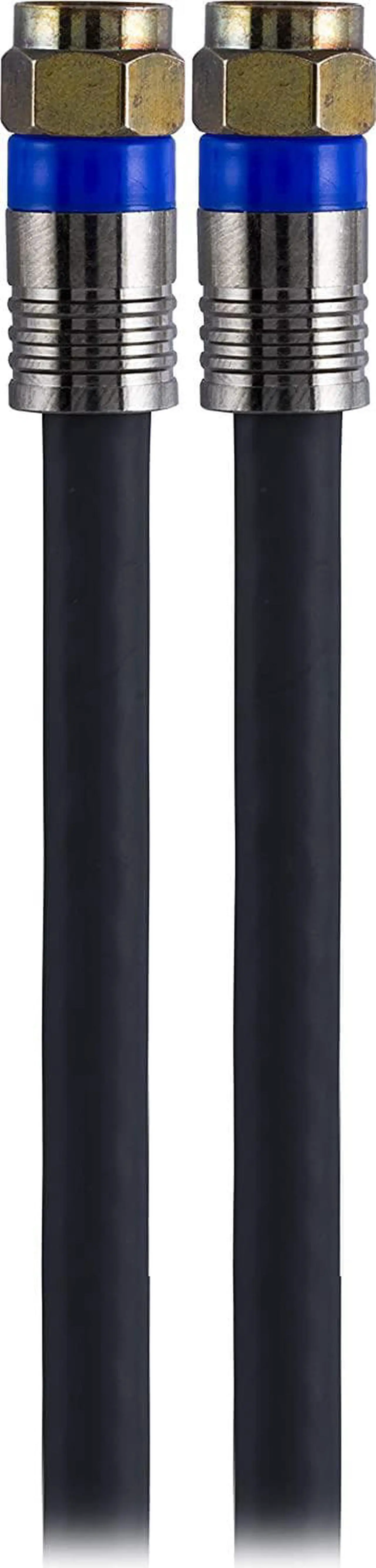 Alt view image 7 of 7 - GE RG6 Coaxial Cable, 50 ft. F-Type Connectors, Quad Shielded Coax Cable, 3 GHz Digital, In-Wall Rated, Ideal for TV Antenna, DVR, VCR, Satellite, Cable Box, Home Theater, Black, 33532