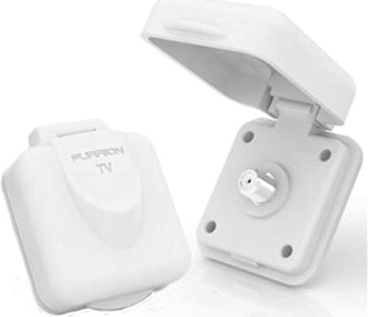 Main image of Furrion Mini TV/SAT Inlet Square with F-Type Connector for Coaxial Cable Feed; Marine Grade Weatherproof Sealing (White) - FTVINB-PS, Welcome to consult