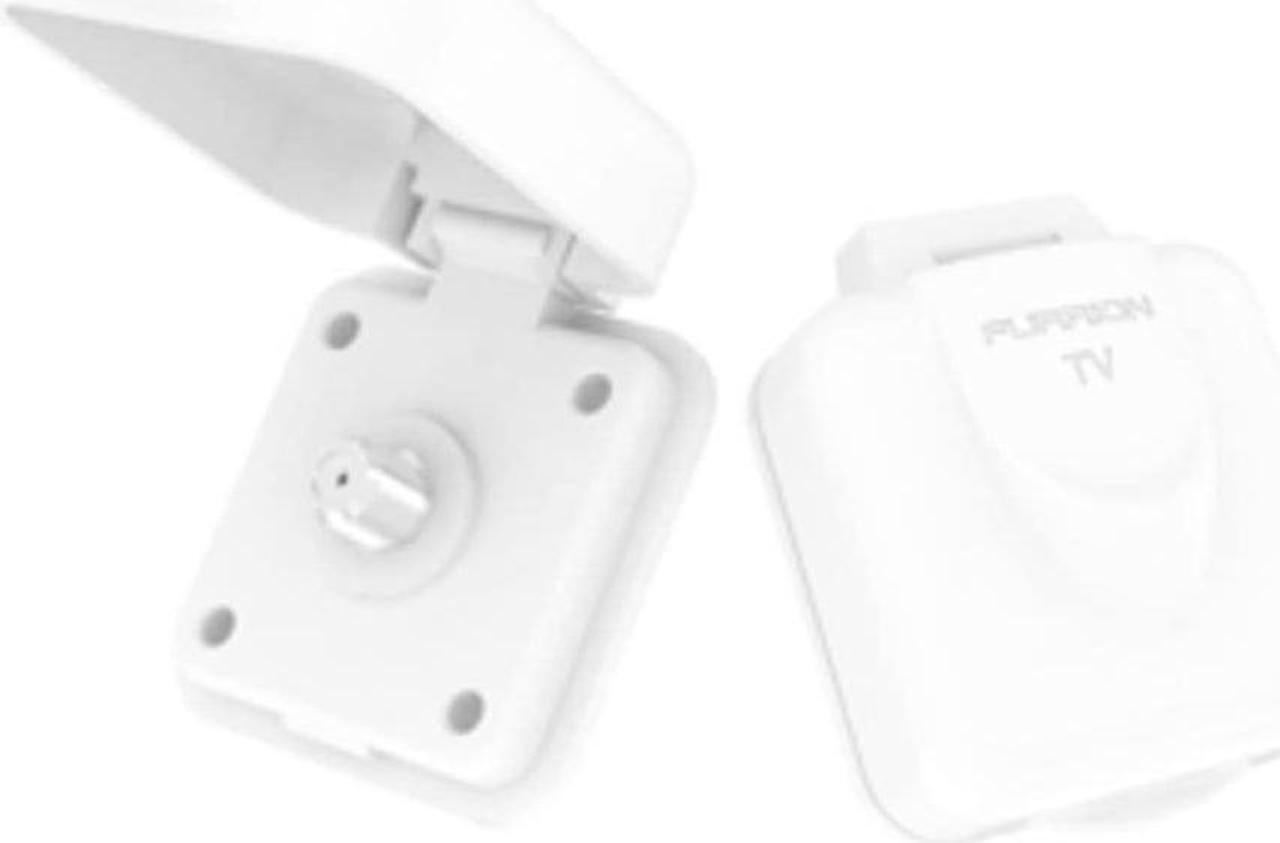 Alt view image 3 of 4 - Furrion Mini TV/SAT Inlet Square with F-Type Connector for Coaxial Cable Feed; Marine Grade Weatherproof Sealing (White) - FTVINB-PS, Welcome to consult