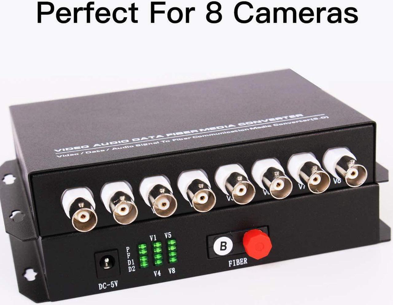 Alt view image 3 of 7 - GESD 8 Channel Video Data Fiber Optic Media Converter FC Singlemode Transmission Distance 20Km for Analog CCTV Surveillance Security System (1Pair Interface BNC coaxial Conversion Transmitter)