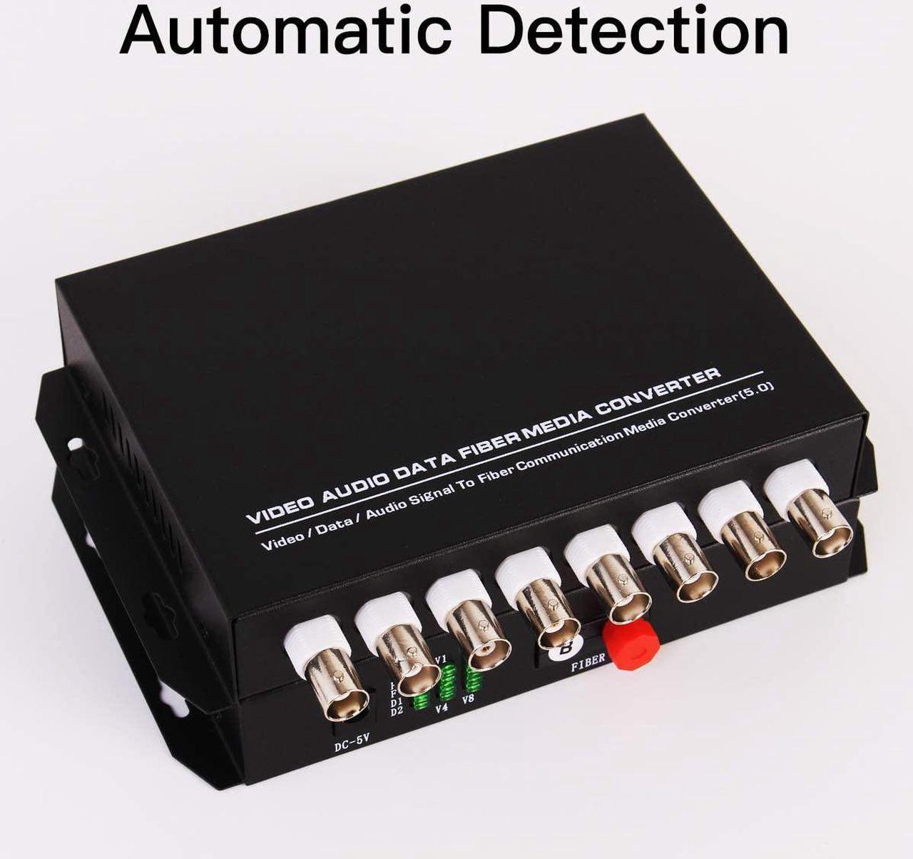 Alt view image 2 of 7 - GESD 8 Channel Video Data Fiber Optic Media Converter FC Singlemode Transmission Distance 20Km for Analog CCTV Surveillance Security System (1Pair Interface BNC coaxial Conversion Transmitter)