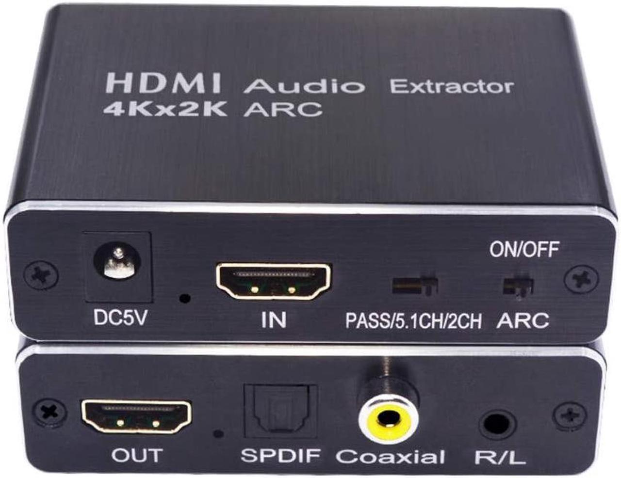 SOUTHSKY HDMI to HDMI Audio Extractor,ARC Converter,1080p,R/L Digital to Analog, 3.5mm Stereo Audio Extractor for Blu-ray DVD Player,Xbox,HDTV,TV Box,PS2,PS3,PS4,PS5