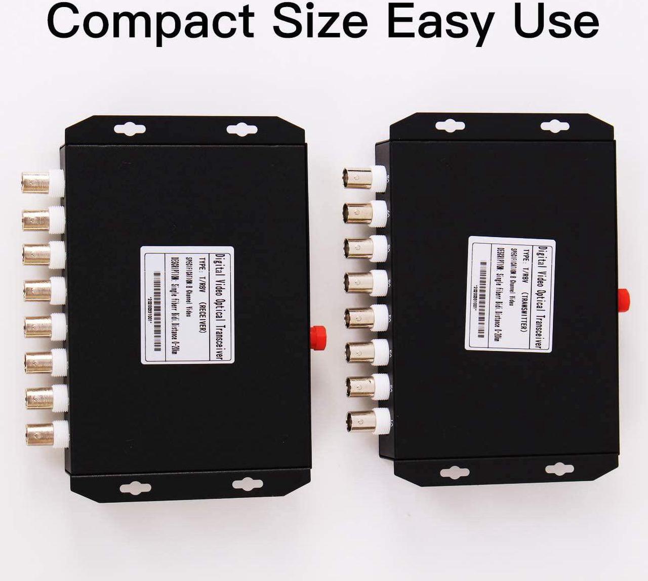 Alt view image 7 of 7 - GESD 8 Channel Video Data Fiber Optic Media Converter FC Singlemode Transmission Distance 20Km for Analog CCTV Surveillance Security System (1Pair Interface BNC coaxial Conversion Transmitter)