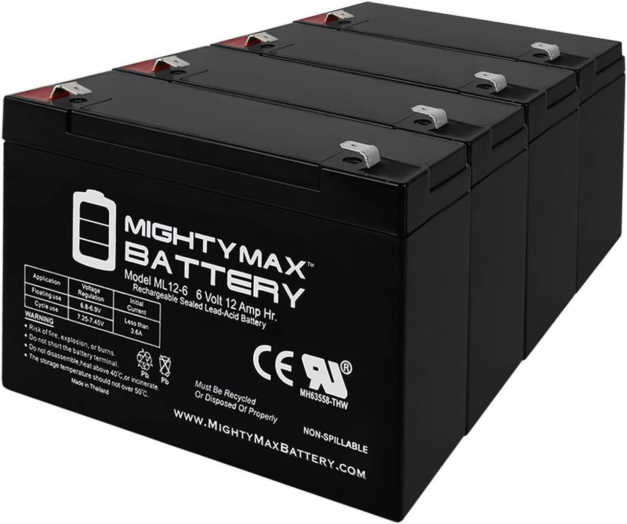 Main image of ML12-6 .250TT - 6V 12AH para Systems-Minuteman BP24V20, BP48V10 UPS Battery - 4 Pack