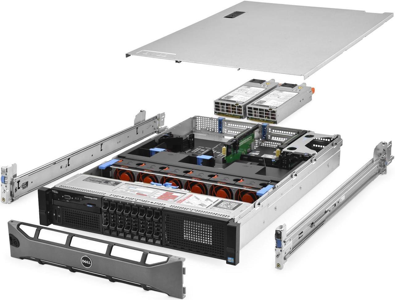 Main image of Dell PowerEdge R720 Server 2.20Ghz 20-Core 144GB 2x NEW 1TB SSD H710P Rails