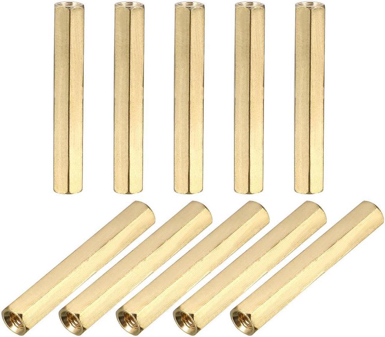 M3 x 30mm Female Thread Brass Hex Standoff Pillar Rod Spacer Coupler Nut 25pcs