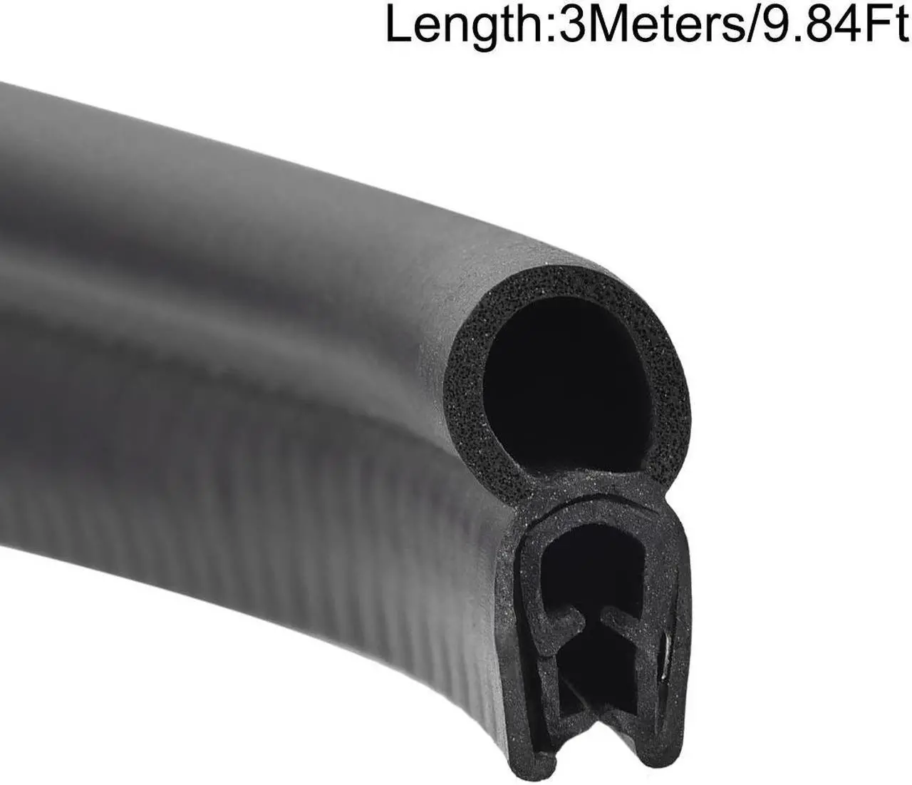 Alt view image 3 of 3 - Trim Seal with Top Bulb, EPDM Rubber Seal Channel Edge Protector Sheet, Fits 1-3mm Edge 3Meters/9.84Ft Length, 1.02inch Height