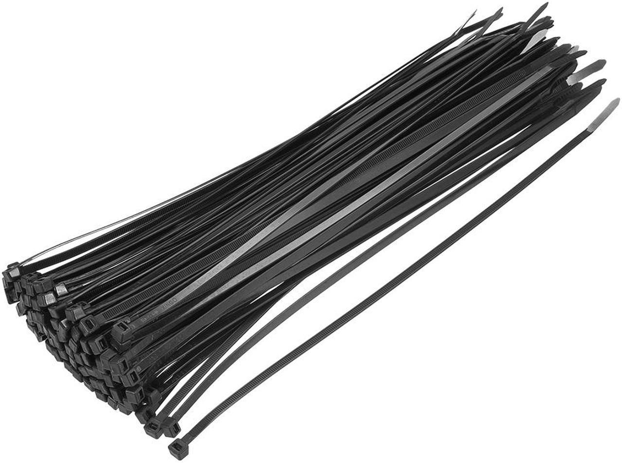 Cable Zip Ties 300mmx4.8mm Self-Locking Nylon Tie Wraps Black 40pcs