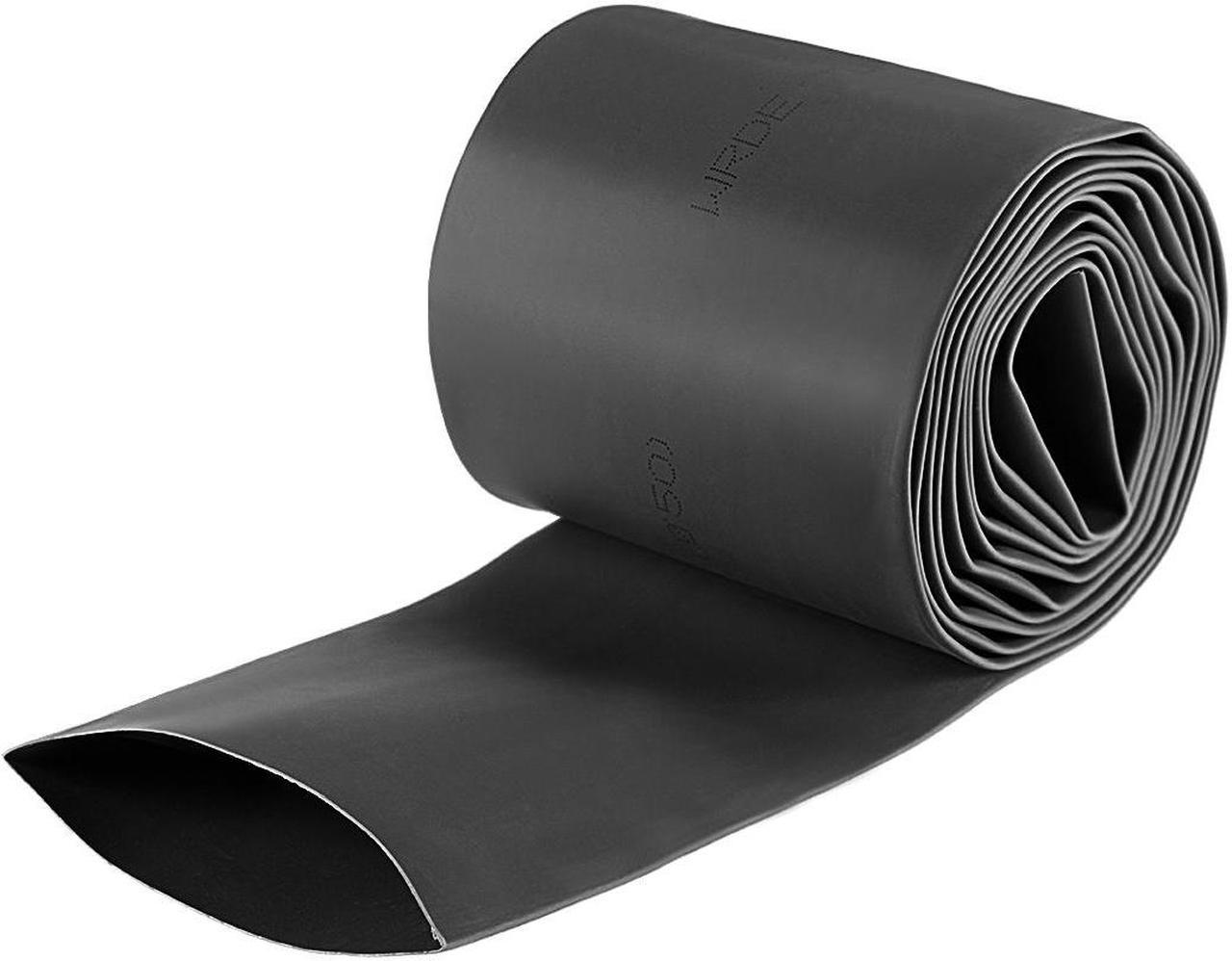 Heat Shink Tubing, 2"(50mm) Dia 80mm Flat Width 2:1 Ratio Shrinkable Tube Cable Sleeve 1.5m - Black