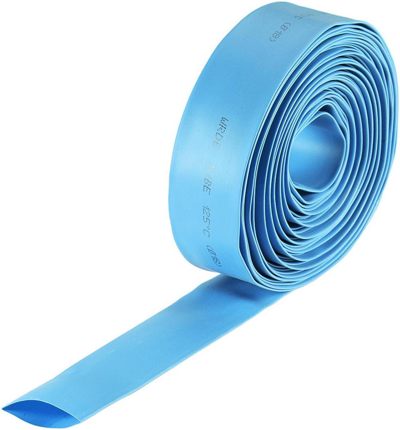 Heat Shink Tubing, 18mm Dia 30mm Flat Width 2:1 Ratio Shrinkable Tube Cable Sleeve 7m - Blue