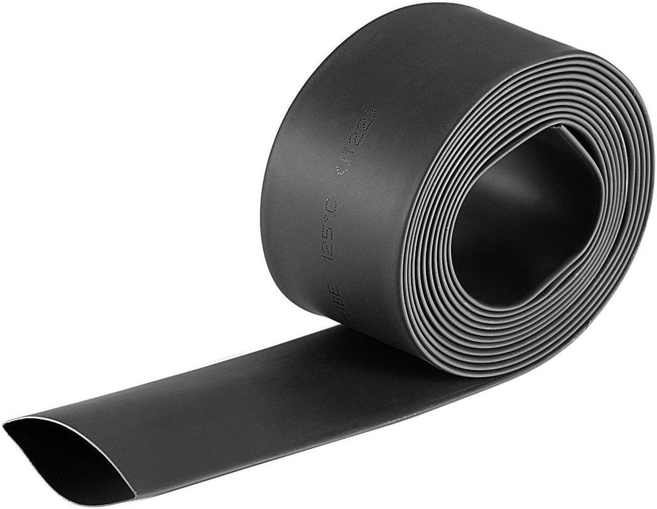 Heat Shink Tubing, 22mm Dia 37mm Flat Width 2:1 Ratio Shrinkable Tube Cable Sleeve 2m - Black