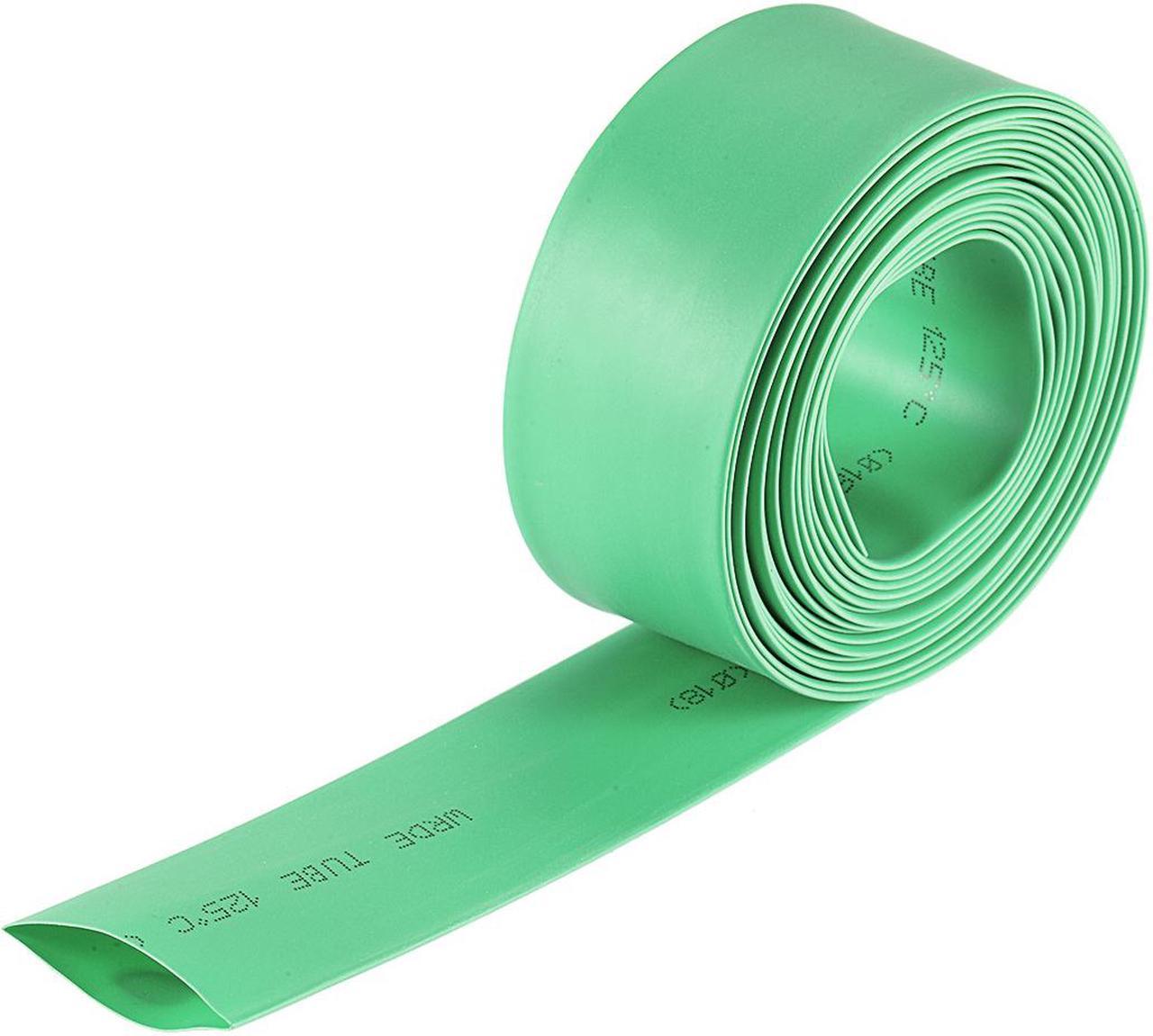 Heat Shink Tubing, 18mm Dia 30mm Flat Width 2:1 Ratio Shrinkable Tube Cable Sleeve 10ft - Green