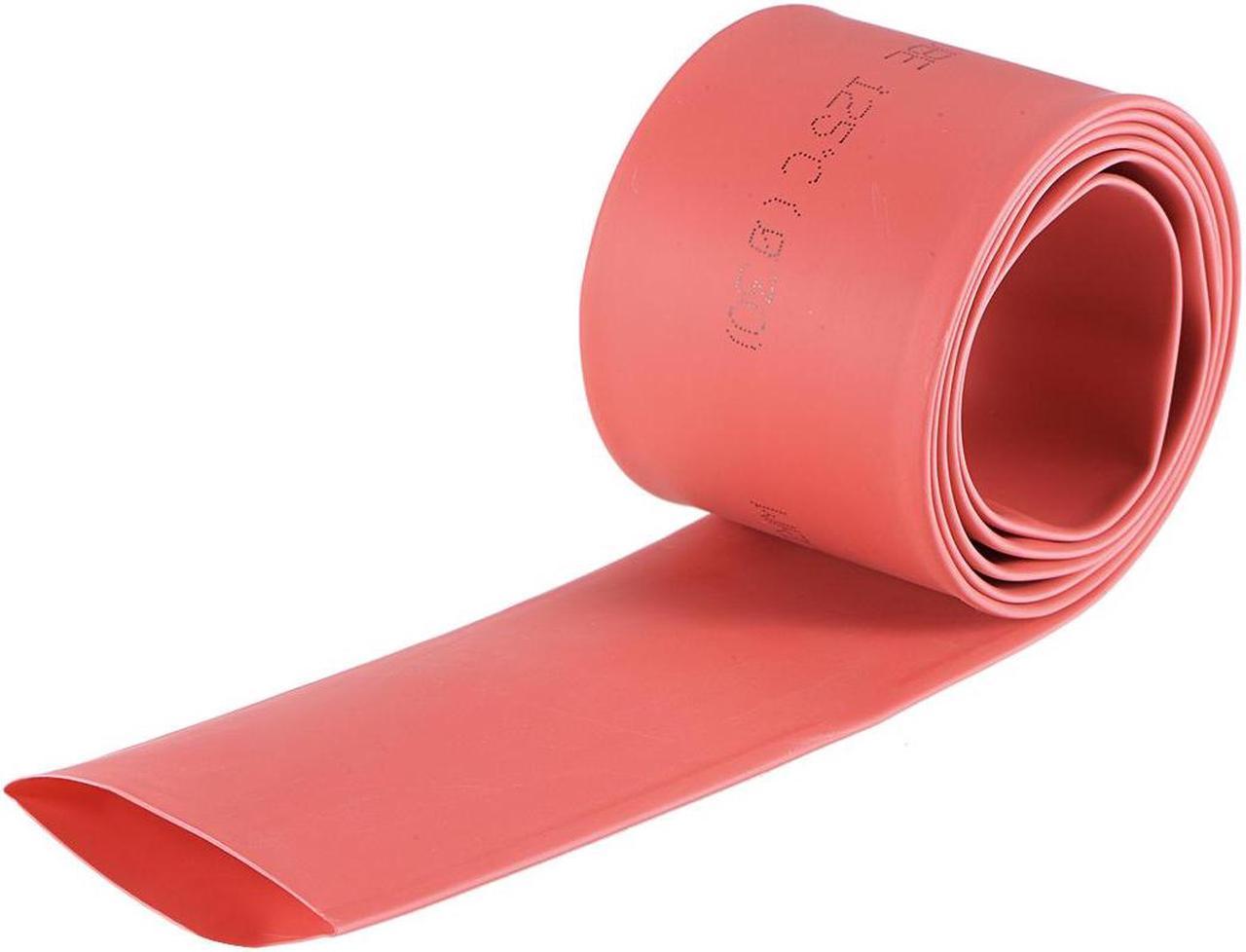 Heat Shink Tubing, 30mm Dia 50mm Flat Width 2:1 Ratio Shrinkable Tube Cable Sleeve 1m - Red