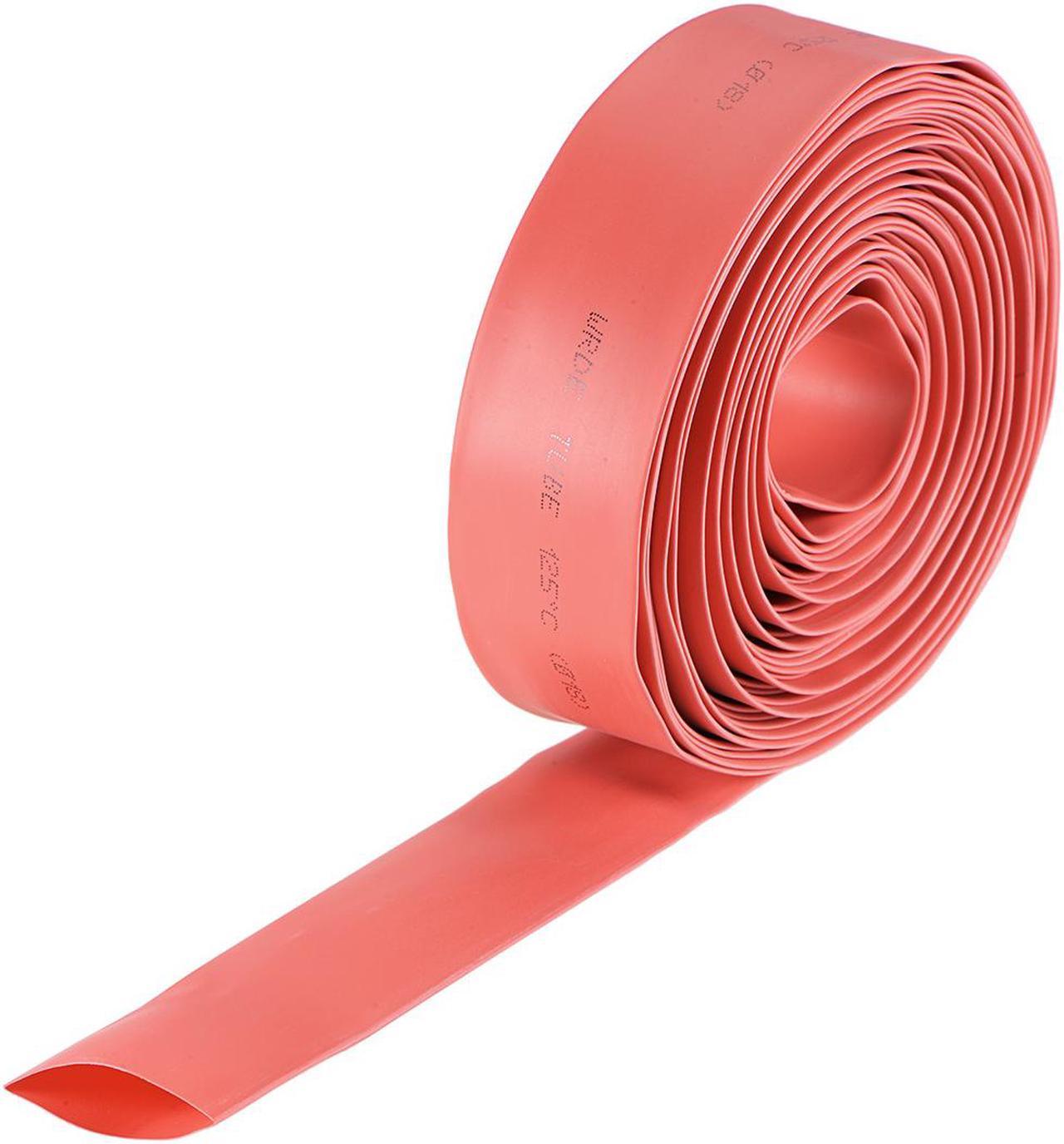 Heat Shink Tubing, 18mm Dia 30mm Flat Width 2:1 Ratio Shrinkable Tube Cable Sleeve 7m - Red