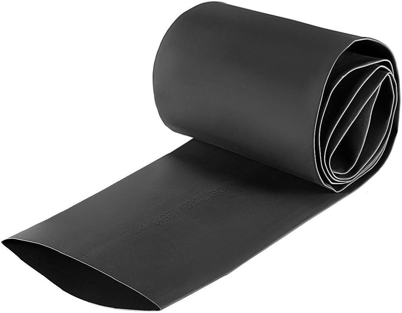 Heat Shink Tubing, 70mm Dia 113mm Flat Width 2:1 Ratio Shrinkable Tube Cable Sleeve 1m - Black