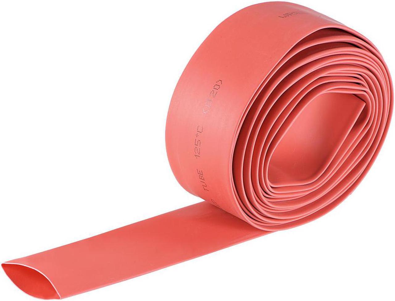 Heat Shink Tubing, 3/4"(20mm) Dia 34mm Flat Width 2:1 Ratio Shrinkable Tube Cable Sleeve 10ft - Red