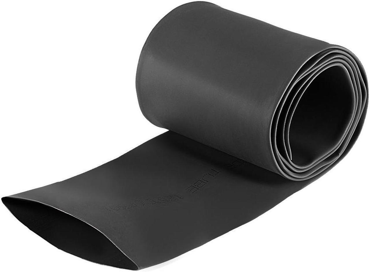 Heat Shink Tubing, 2"(50mm) Dia 80mm Flat Width 2:1 Ratio Shrinkable Tube Cable Sleeve 1m - Black