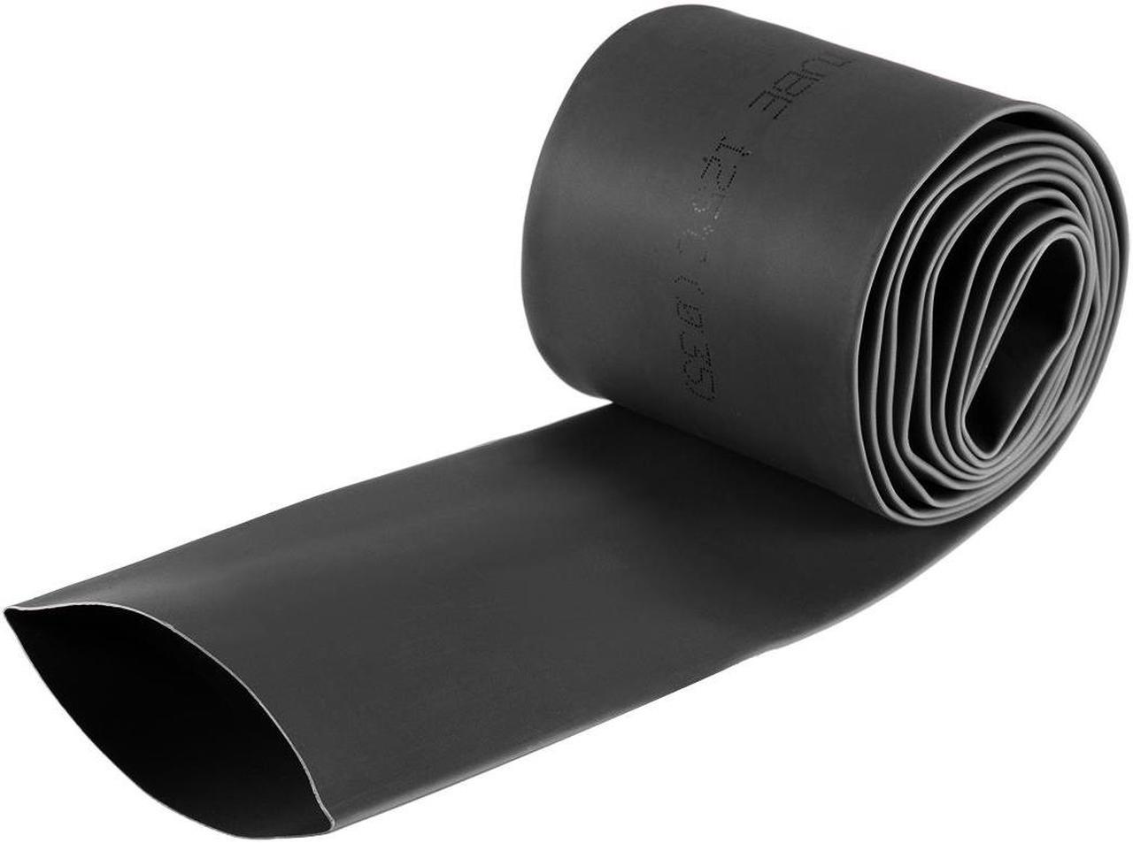 Heat Shink Tubing, 1-3/8"(35mm) Dia 57mm Flat Width 2:1 Ratio Shrinkable Tube Cable Sleeve 1m - Black