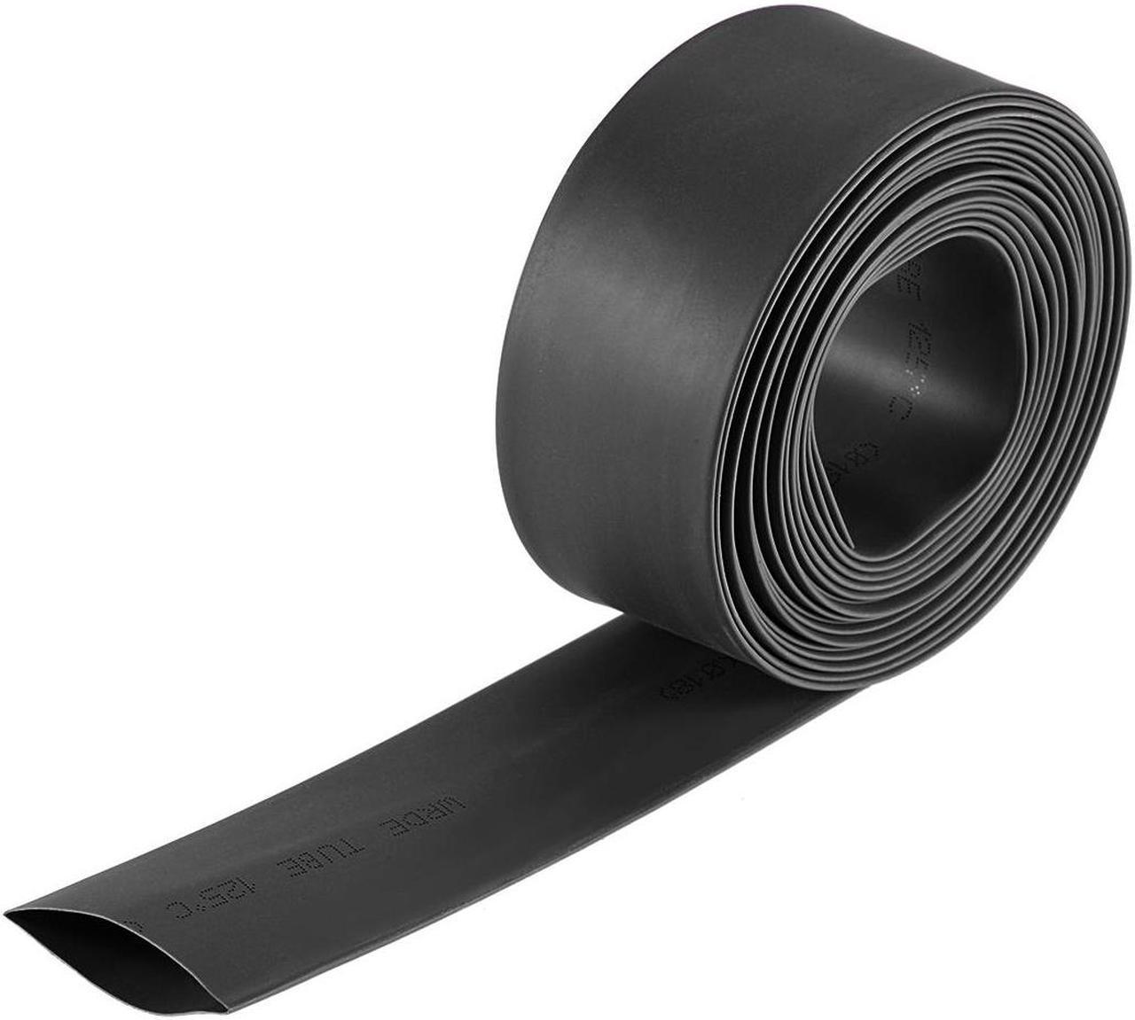 Heat Shink Tubing, 18mm Dia 30mm Flat Width 2:1 Ratio Shrinkable Tube Cable Sleeve 10ft - Black