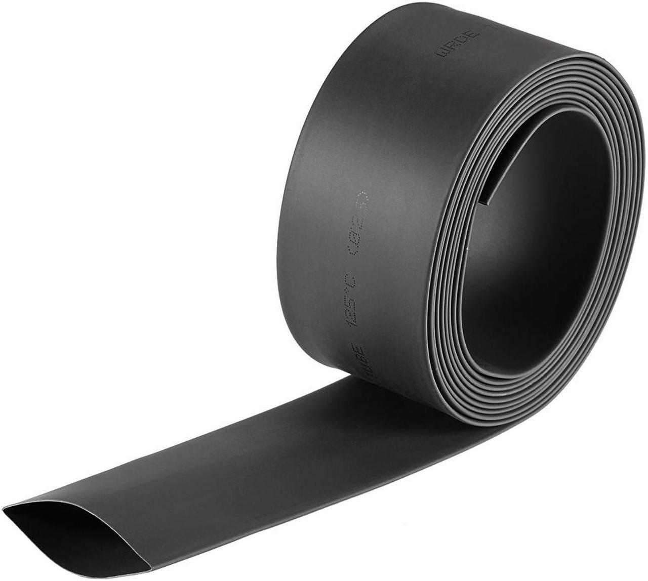 Heat Shink Tubing, 1"(25mm) Dia 41mm Flat Width 2:1 Ratio Shrinkable Tube Cable Sleeve 2m - Black