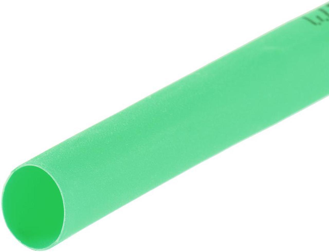 Heat Shink Tubing, 1/4"(6mm) Dia 10mm Flat Width 2:1 Ratio Shrinkable Tube Cable Sleeve 10ft - Green