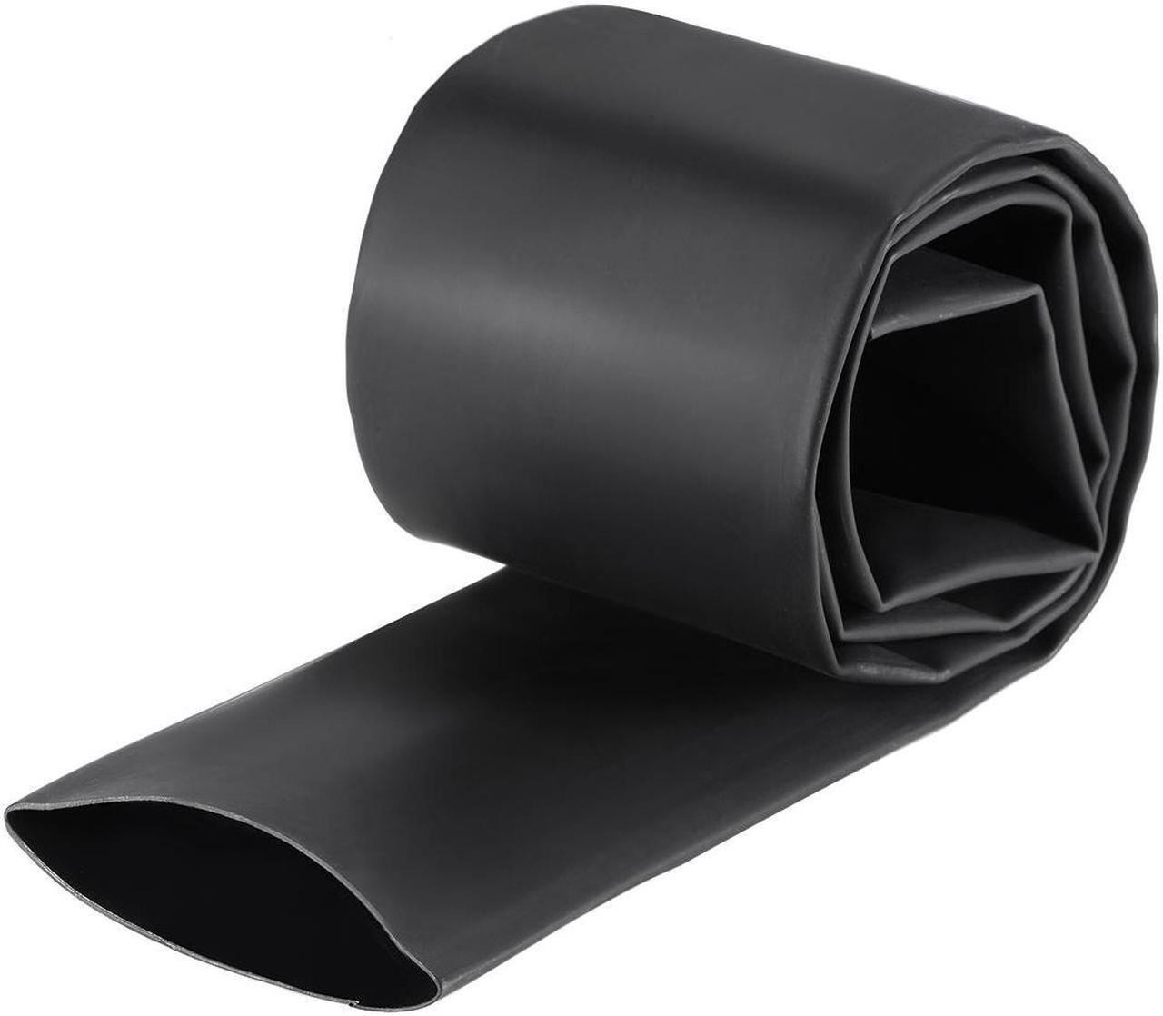 Heat Shink Tubing, 2"(50mm) Dia 82mm Flat Width 3:1 Ratio Shrinkable Tube Cable Sleeve 1m - Black