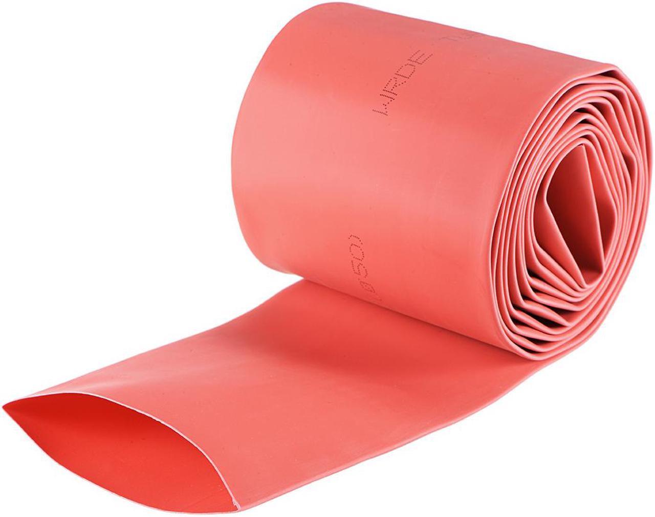 Heat Shink Tubing, 2"(50mm) Dia 80mm Flat Width 2:1 Ratio Shrinkable Tube Cable Sleeve 2m - Red