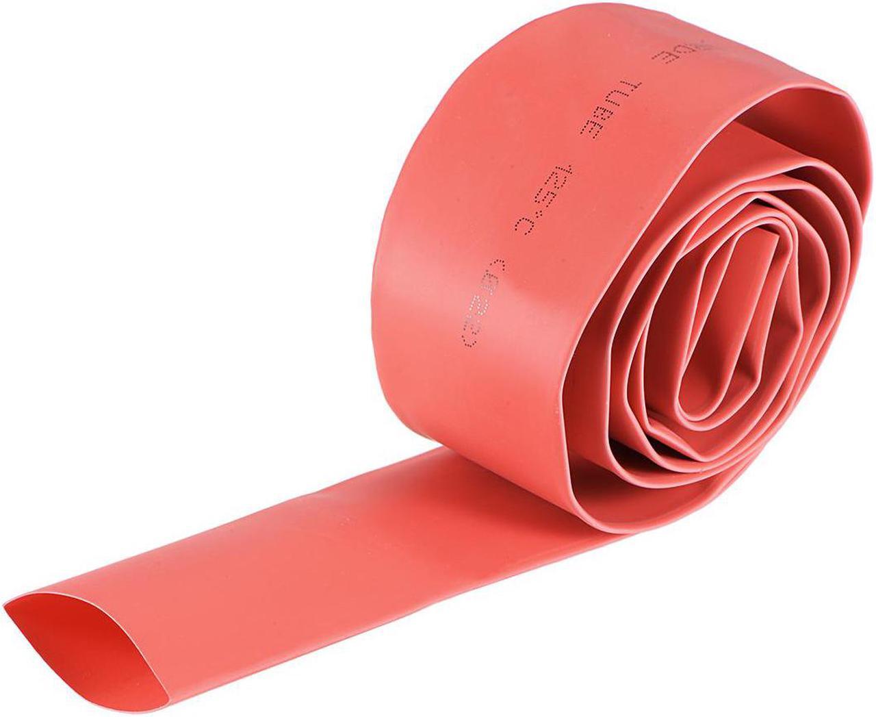 Heat Shink Tubing, 22mm Dia 37mm Flat Width 2:1 Ratio Shrinkable Tube Cable Sleeve 1m - Red