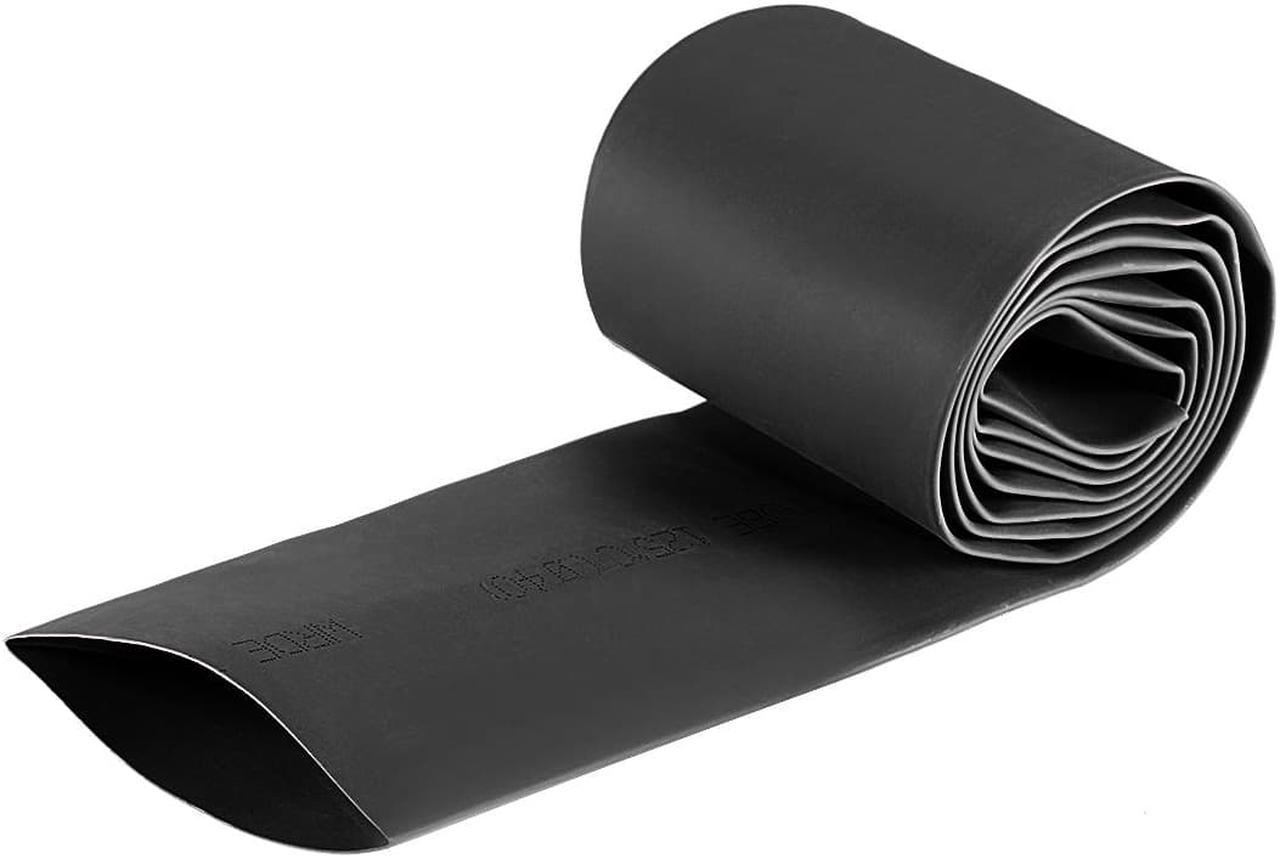 Heat Shink Tubing, 40mm Dia 66mm Flat Width 2:1 Ratio Shrinkable Tube Cable Sleeve 1m - Black