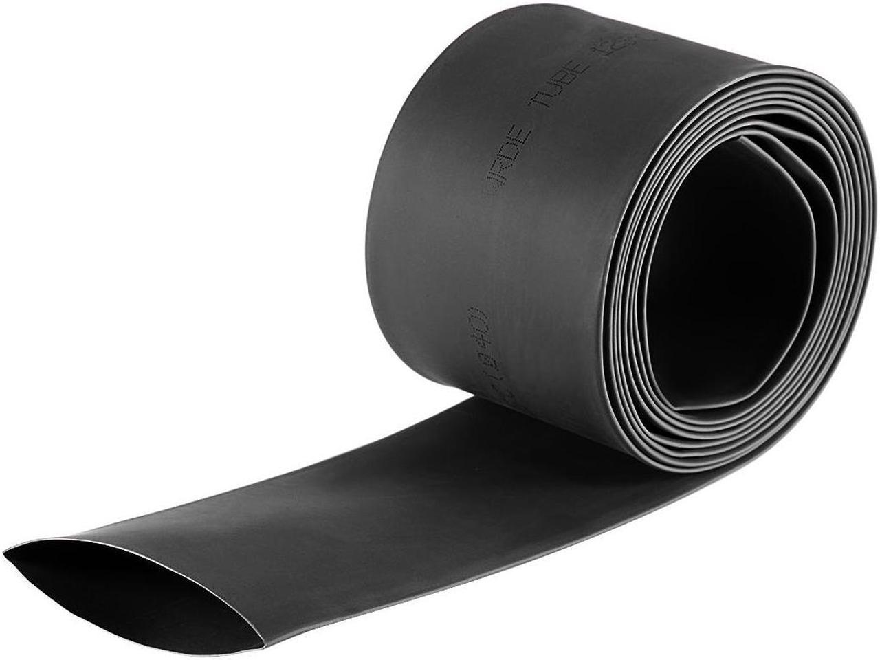 Heat Shink Tubing, 40mm Dia 66mm Flat Width 2:1 Ratio Shrinkable Tube Cable Sleeve 2m - Black