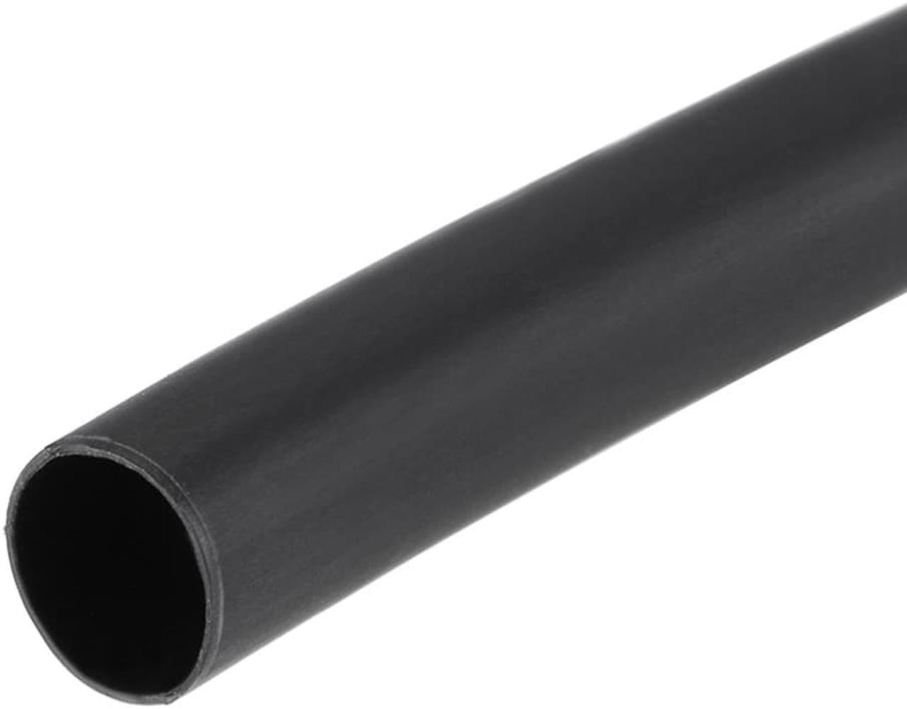 Heat Shink Tubing, 1/4"(6mm) Dia 13mm Flat Width 3:1 Ratio Shrinkable Tube Cable Sleeve 5m - Black