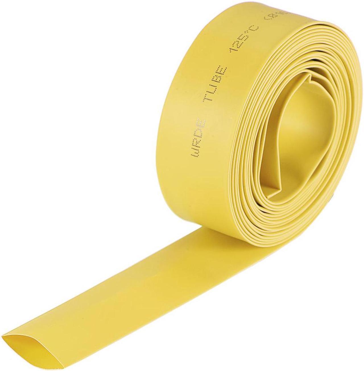 Heat Shink Tubing, 5/8"(16mm) Dia 26mm Flat Width 2:1 Ratio Shrinkable Tube Cable Sleeve 10ft - Yellow