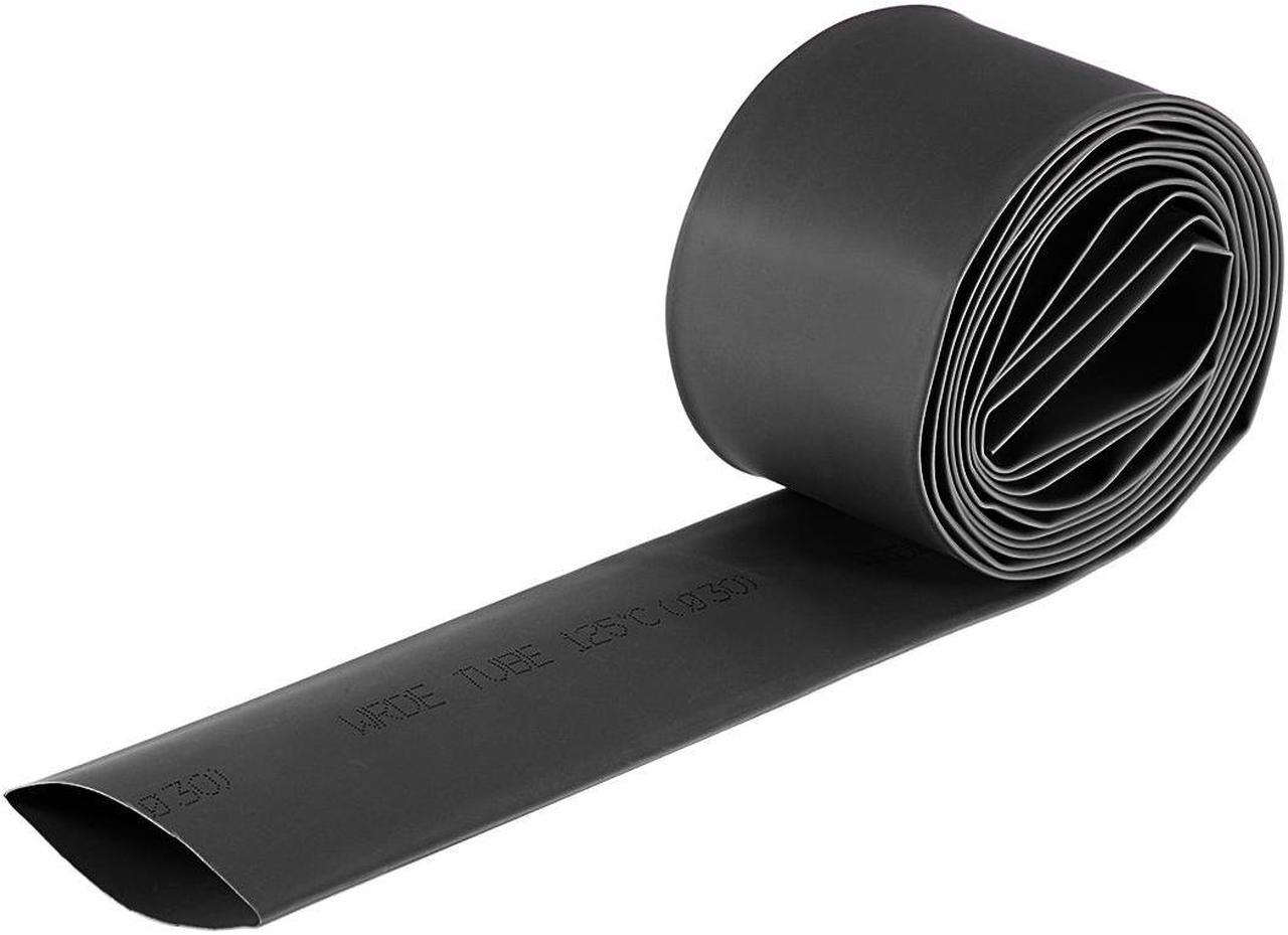 Heat Shink Tubing, 30mm Dia 50mm Flat Width 2:1 Ratio Shrinkable Tube Cable Sleeve 2m - Black