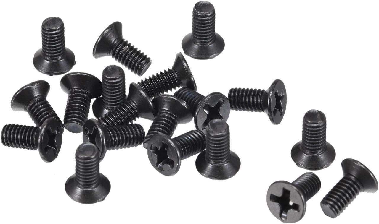 M3.5 x 6mm Phillips Screw Fastener Black for Laptop PC TV Fan Audio Switch 150pcs