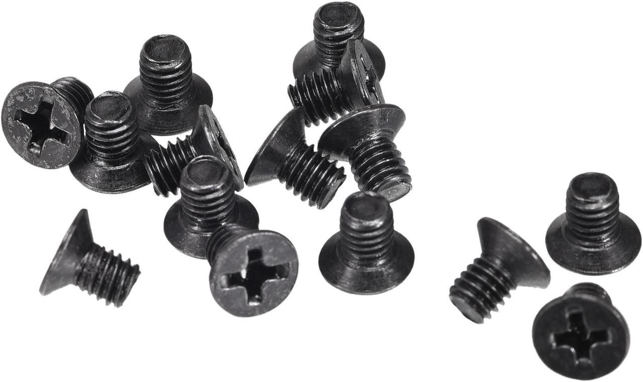 M4 x 5mm Phillips Screw Fastener Black for Laptop PC TV Fan Audio Switch 150pcs