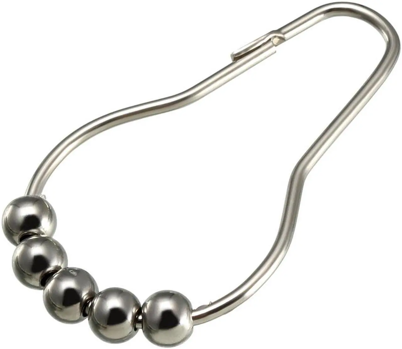 Alt view image 4 of 4 - Shower Curtain Ring Hooks Metal for Bathroom Shower Rods Curtains Liners Iron Ball 12 Pcs