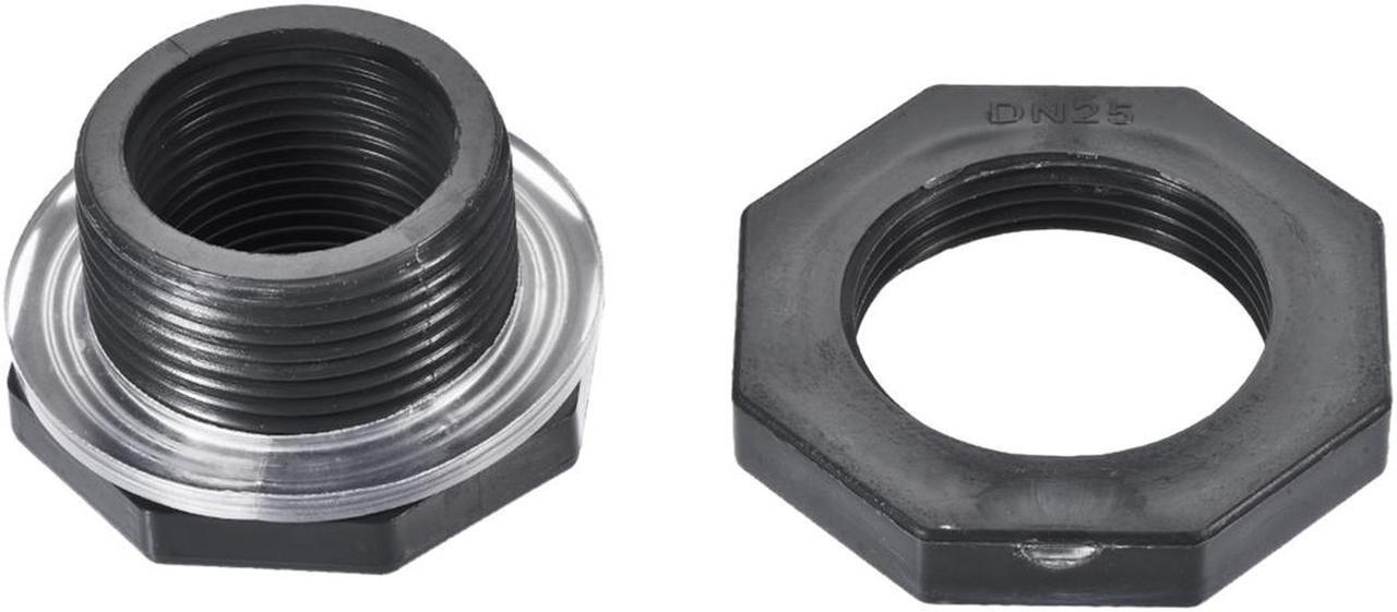 Alt view image 6 of 6 - Bulkhead Fitting, G1 Female 1.75" Male, Tube Adaptor Pipe Fitting with Silicone Gasket, for Water Tanks, PVC, Gray, Pack of 4