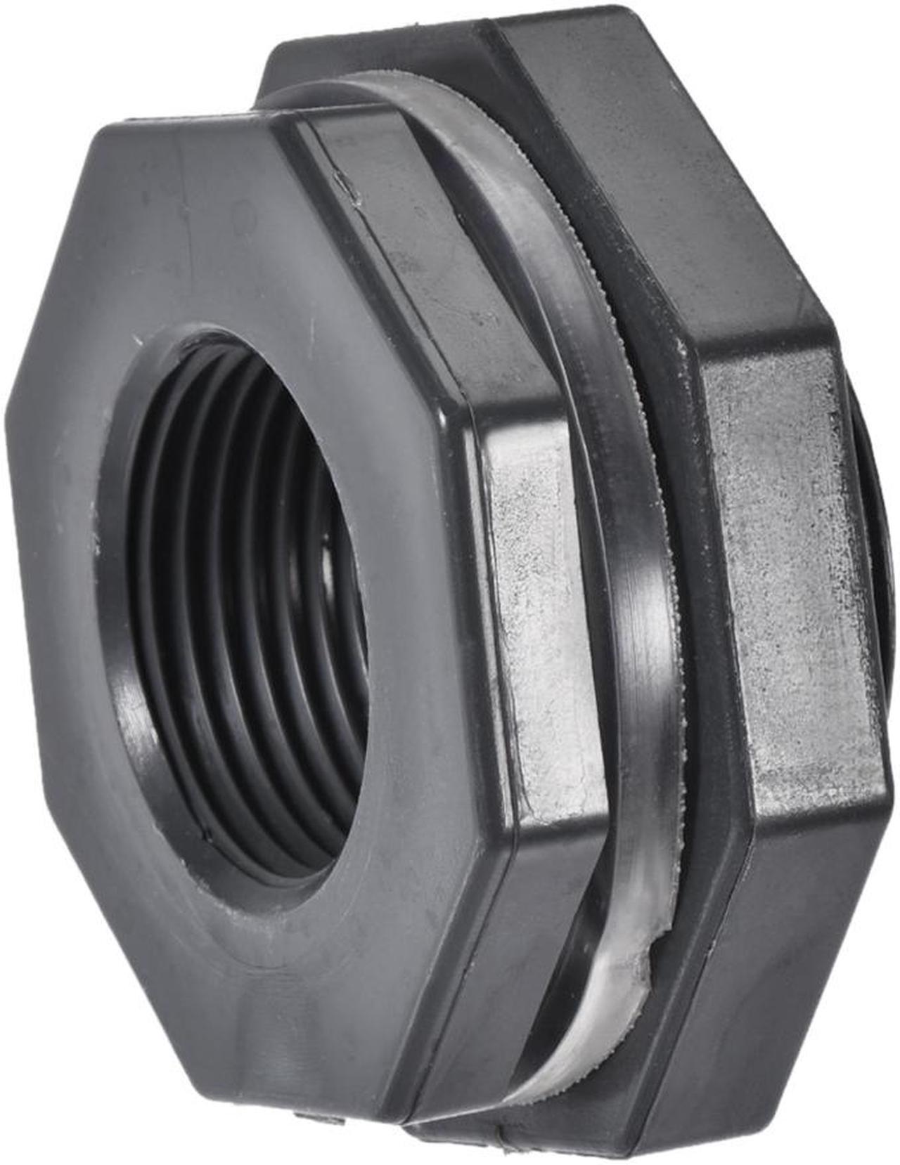 Alt view image 5 of 6 - Bulkhead Fitting, G1 Female 1.75" Male, Tube Adaptor Pipe Fitting with Silicone Gasket, for Water Tanks, PVC, Gray, Pack of 4